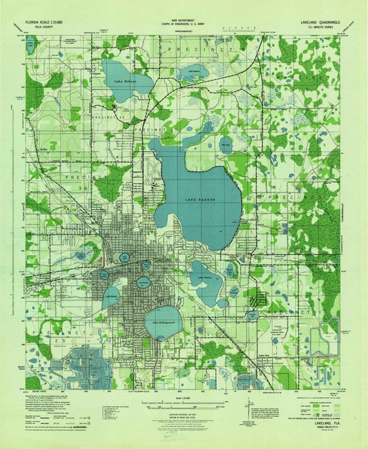 1944 Lakeland, FL  - Florida - USGS Topographic Map