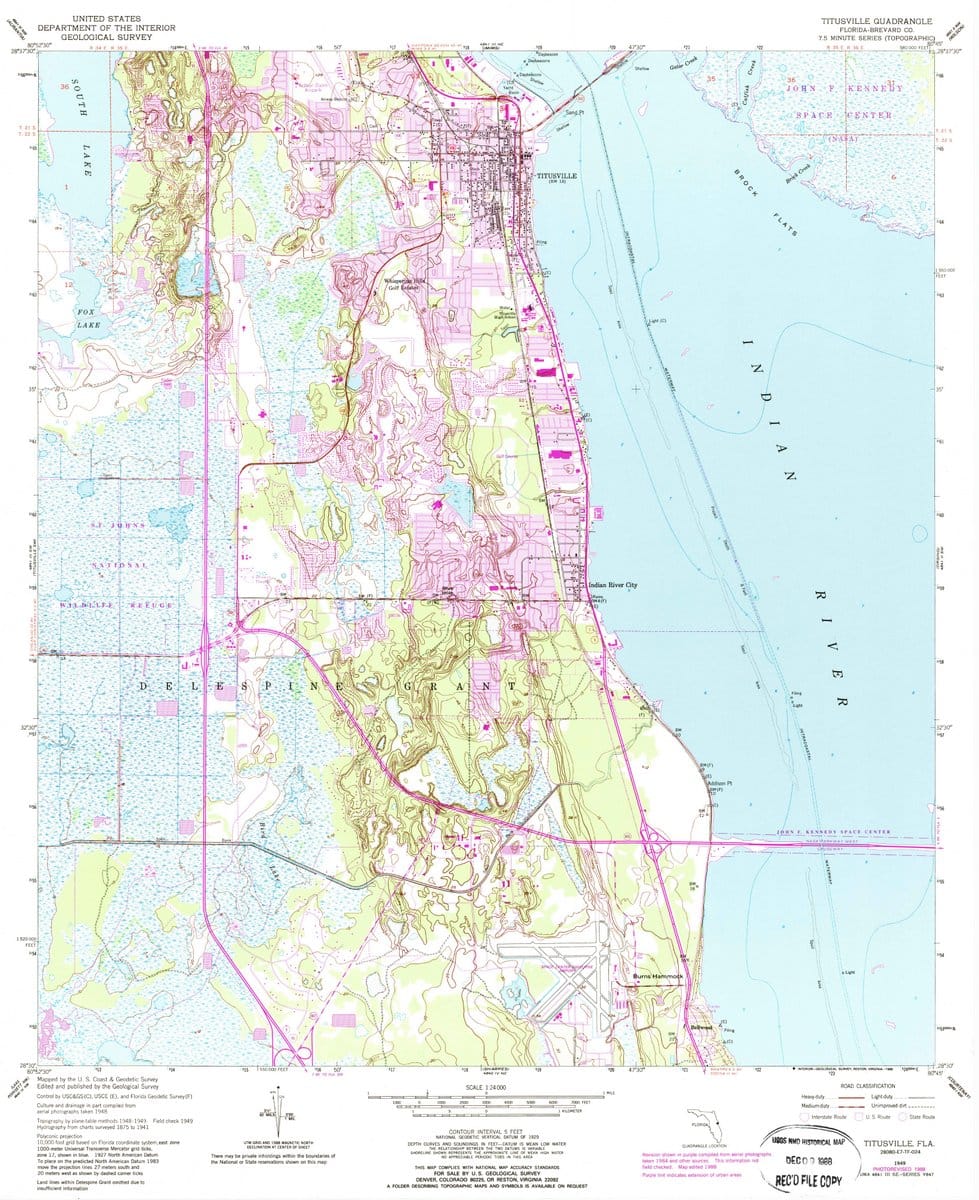 1949 Titusville, FL  - Florida - USGS Topographic Map