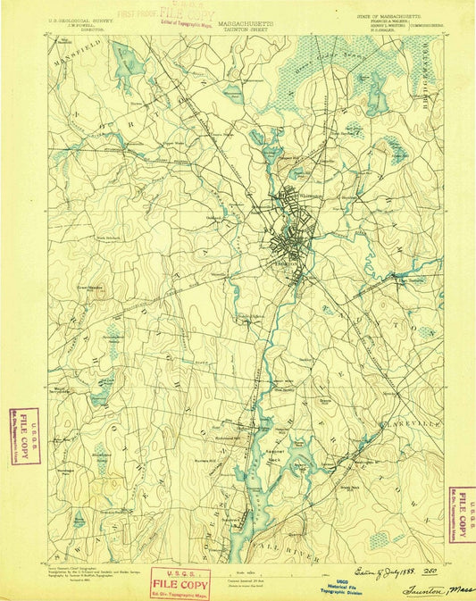 1888 Taunton, MA  - Massachusetts - USGS Topographic Map