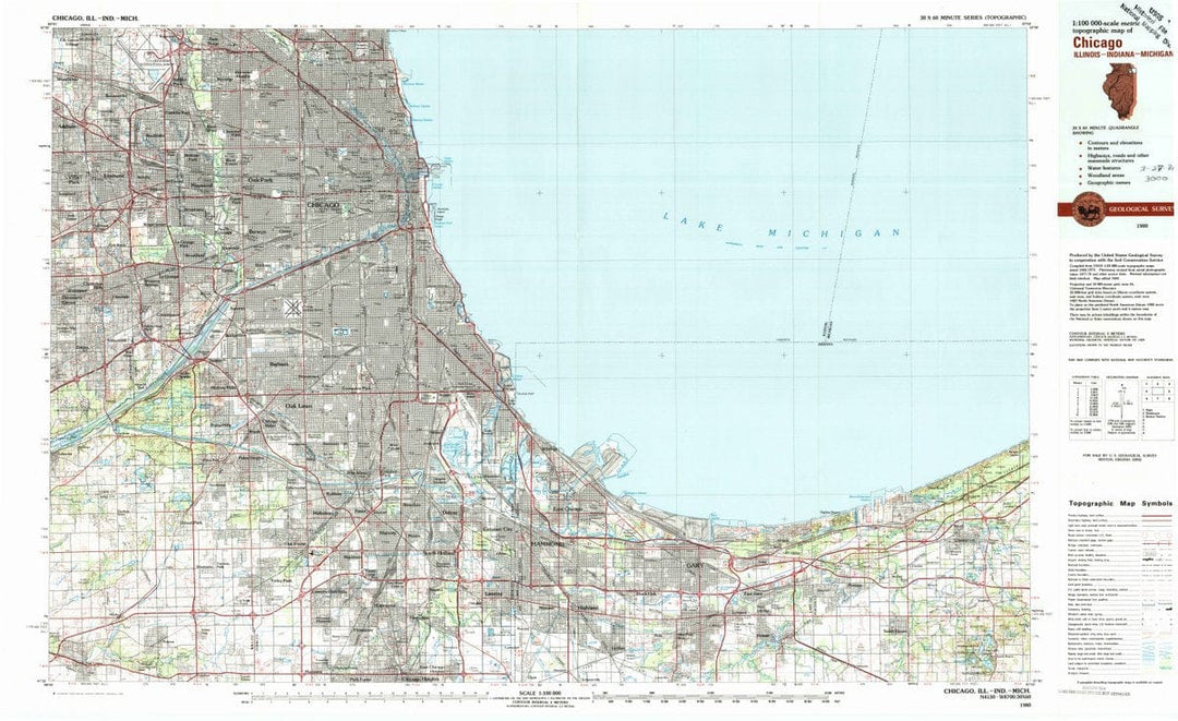 1980 Chicago, IL  - Illinois - USGS Topographic Map