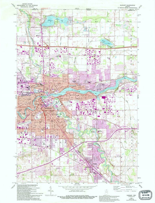 1961 Elkhart, in  - Indiana - USGS Topographic Map