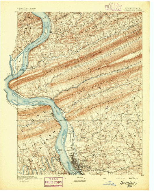 1892 Harrisburg, PA  - Pennsylvania - USGS Topographic Map