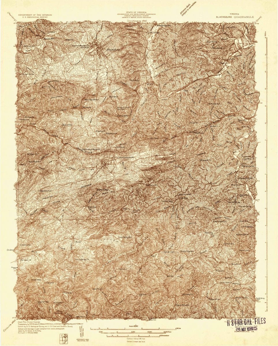 1932 Blacksburg, VA  - Virginia - USGS Topographic Map v2