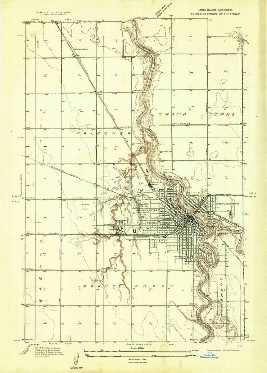 1934 Grand Forks, ND  - North Dakota - USGS Topographic Map v2