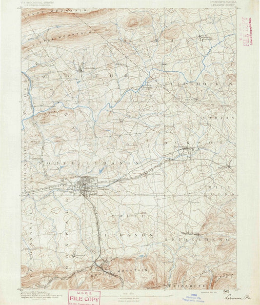1891 Lebanon, PA  - Pennsylvania - USGS Topographic Map