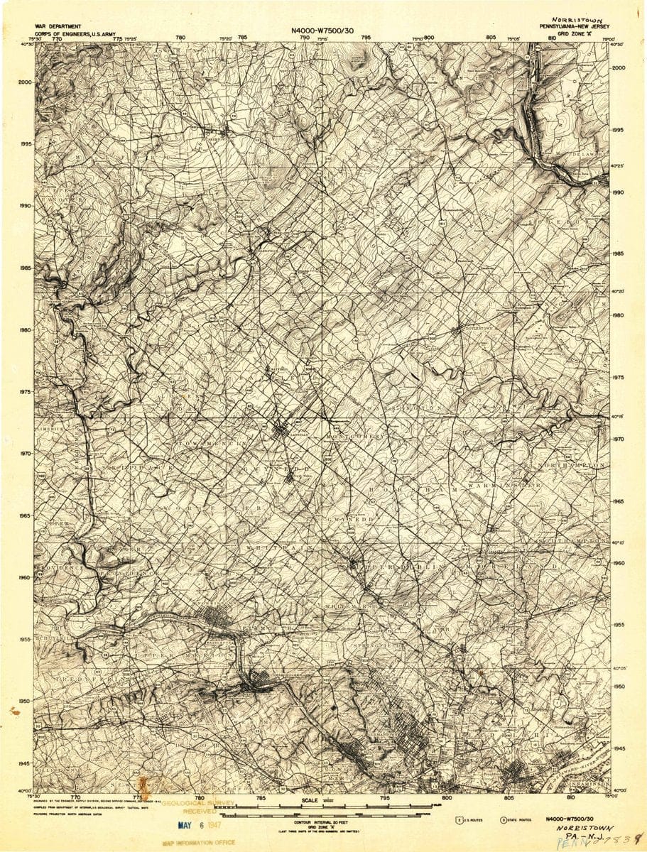1942 Norristown, PA  - Pennsylvania - USGS Topographic Map