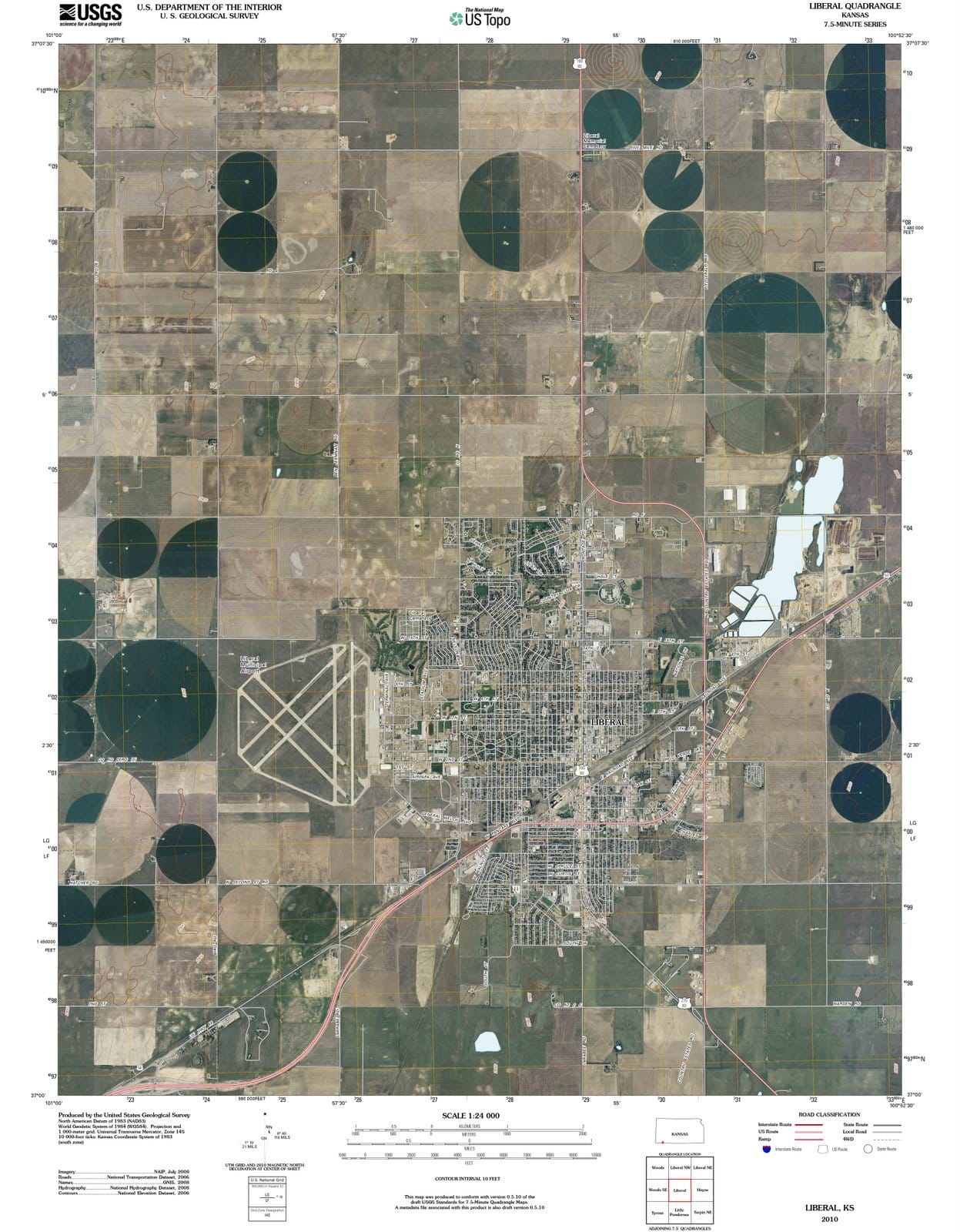 2010 Liberal, KS - Kansas - USGS Topographic Map