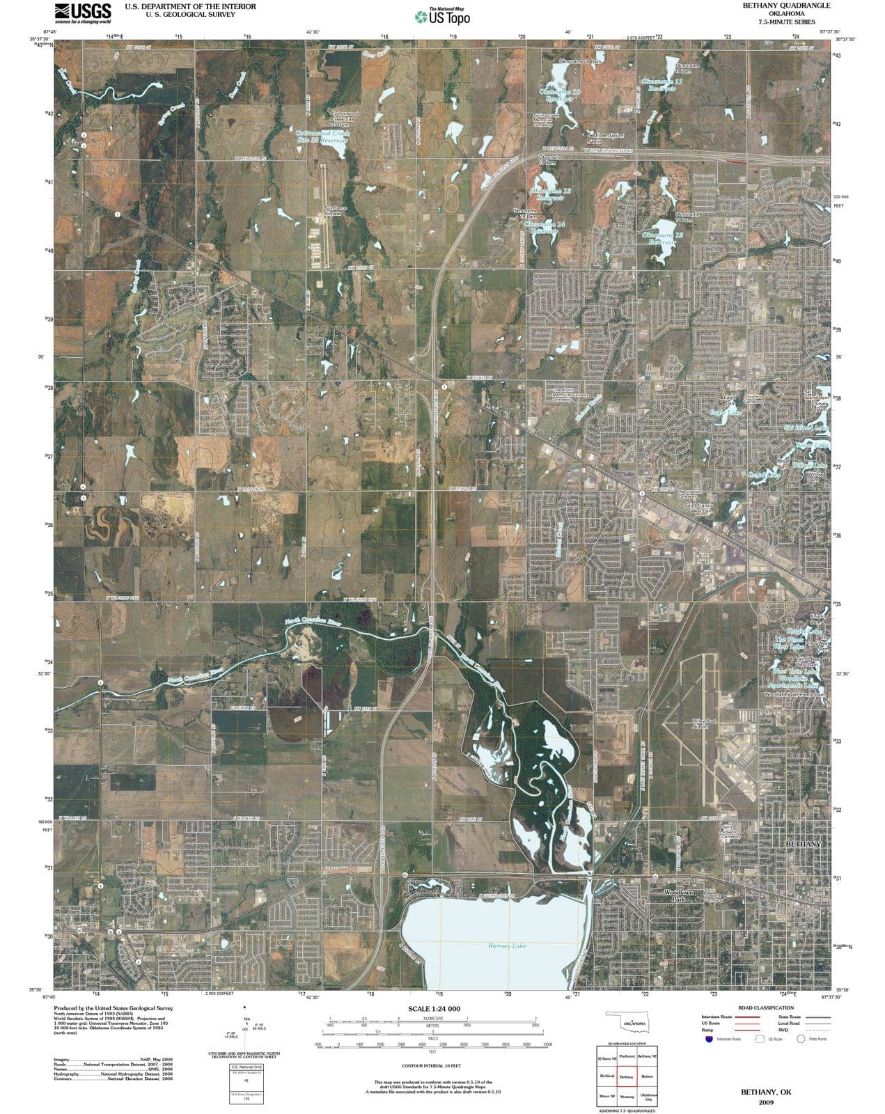 2009 Bethany, OK - Oklahoma - USGS Topographic Map