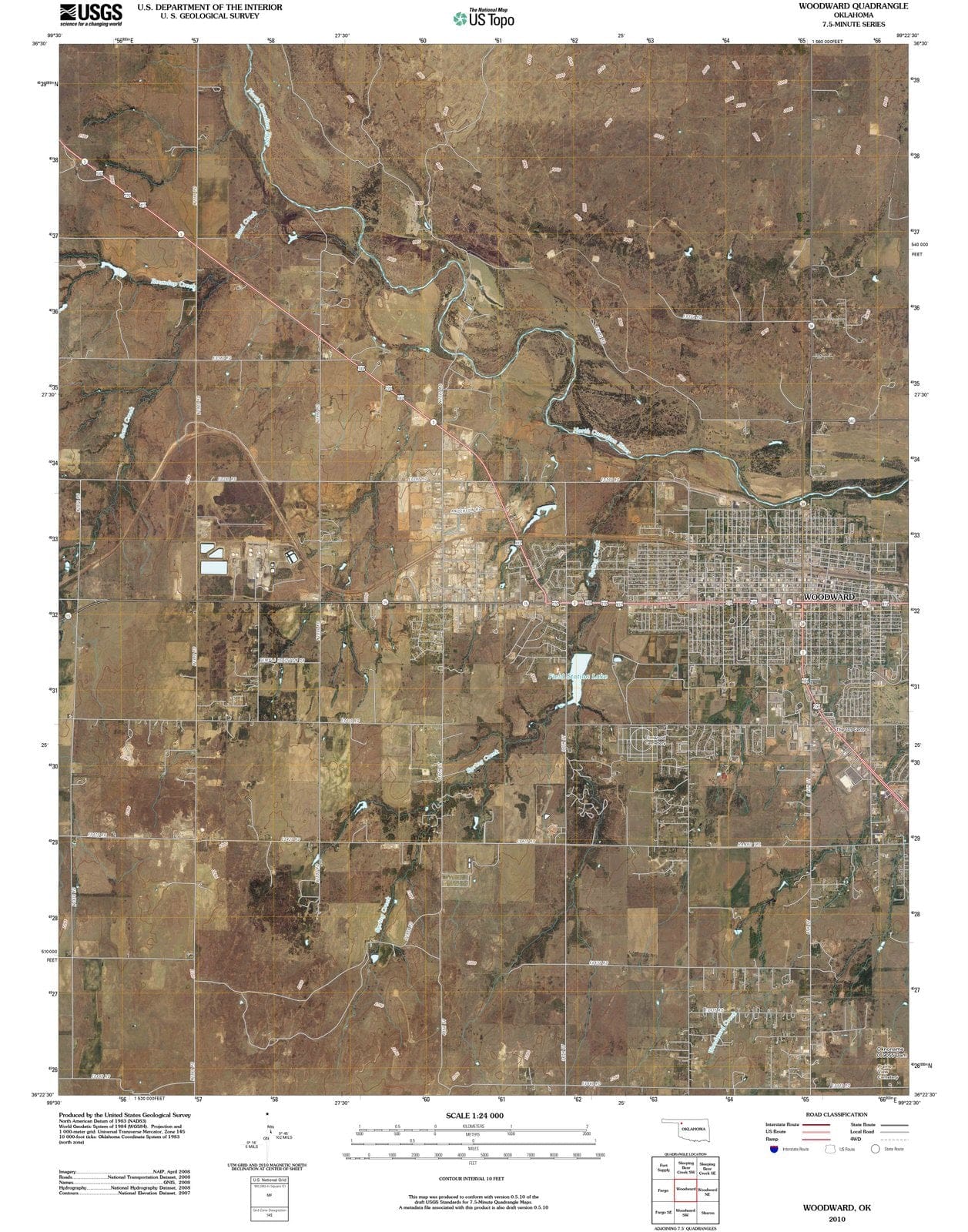 2010 Woodward, OK - Oklahoma - USGS Topographic Map