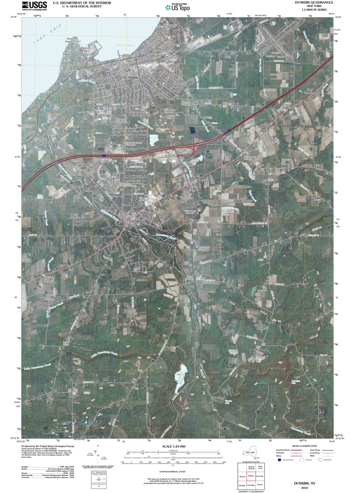 2010 Dunkirk, NY - New York - USGS Topographic Map