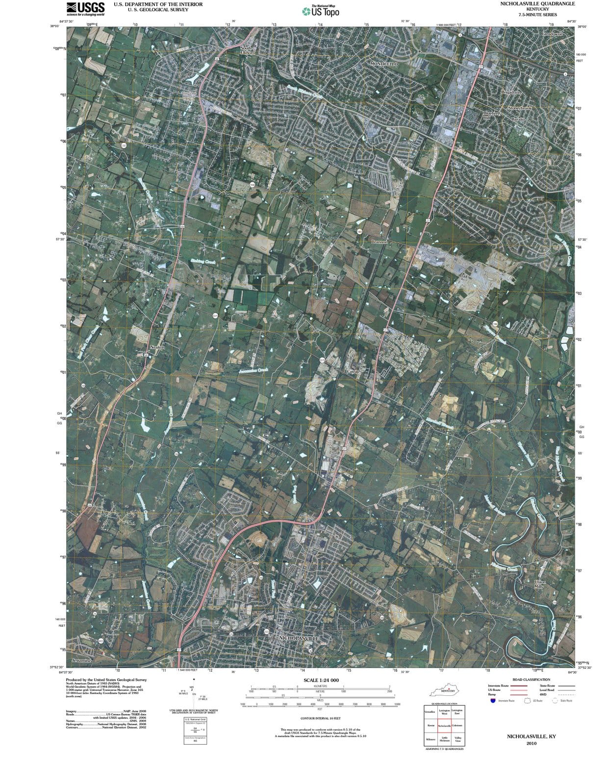 2010 Nicholasville, KY - Kentucky - USGS Topographic Map