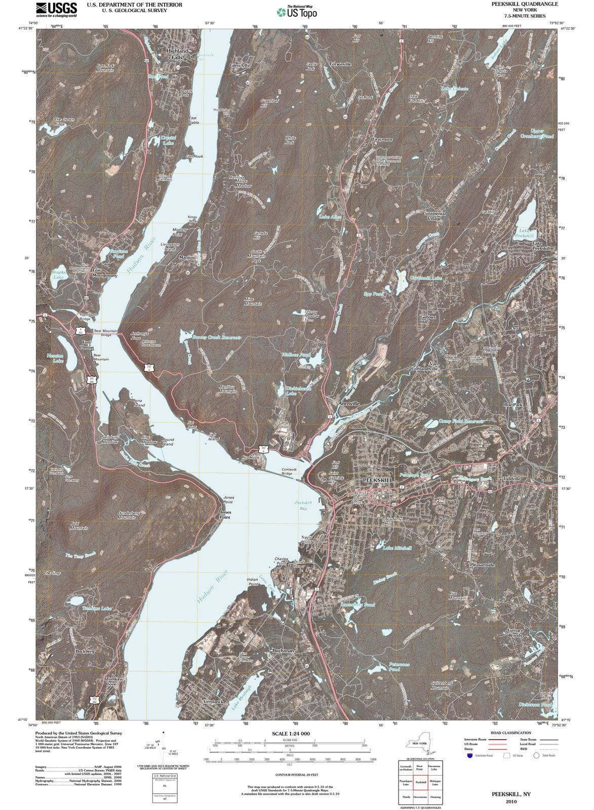 2010 Peekskill, NY - New York - USGS Topographic Map