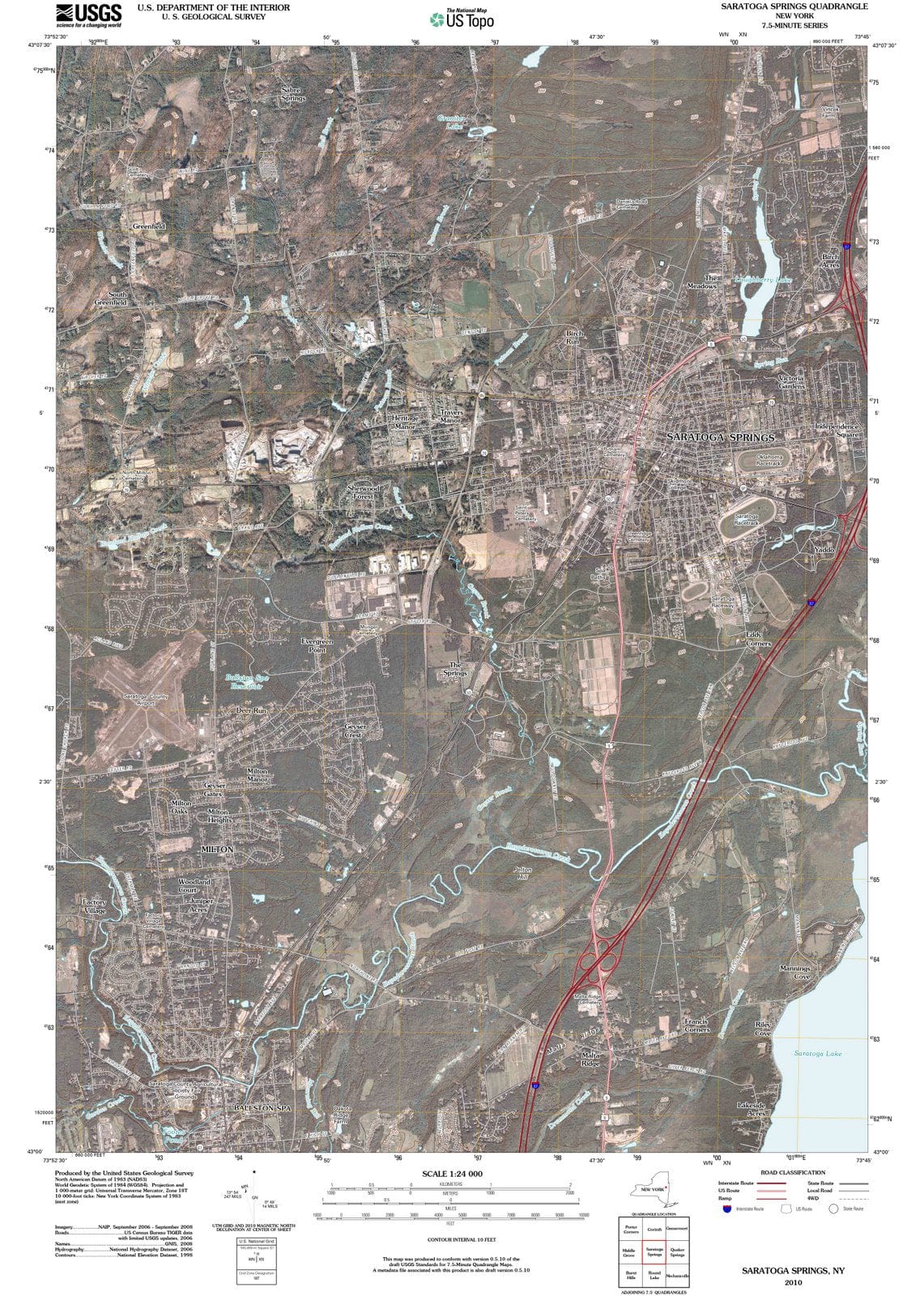 2010 Saratoga Springs, NY - New York - USGS Topographic Map