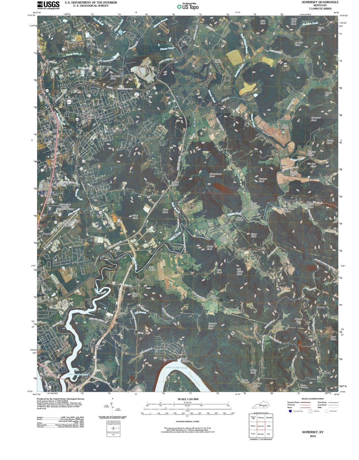 2010 Somerset, KY - Kentucky - USGS Topographic Map