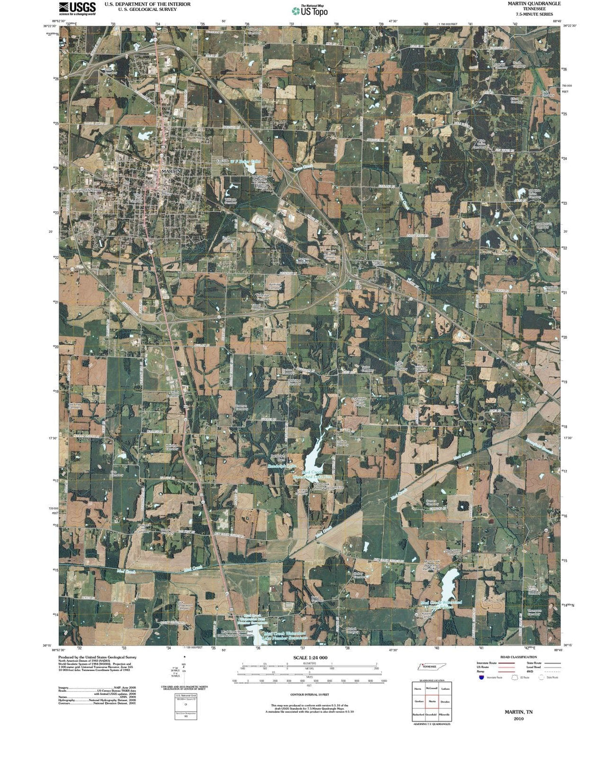 2010 Martin, TN - Tennessee - USGS Topographic Map
