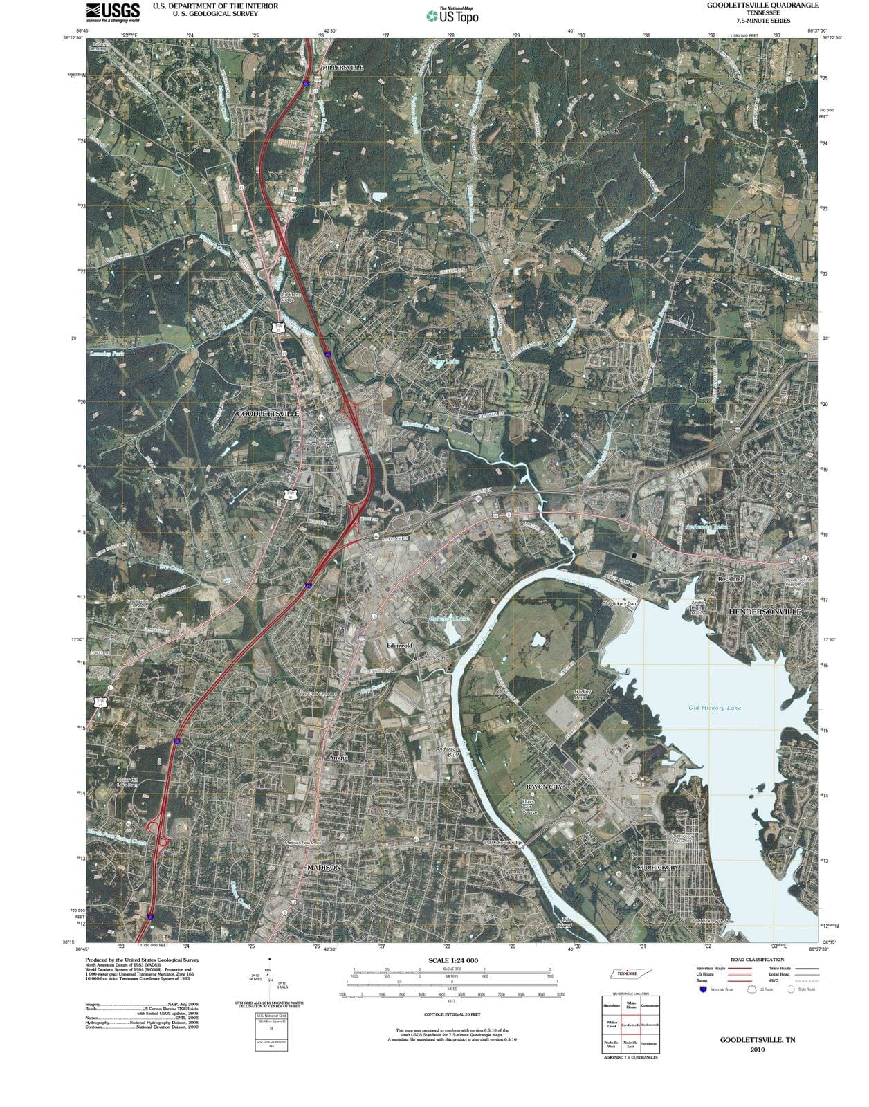 2010 Goodlettsville, TN - Tennessee - USGS Topographic Map
