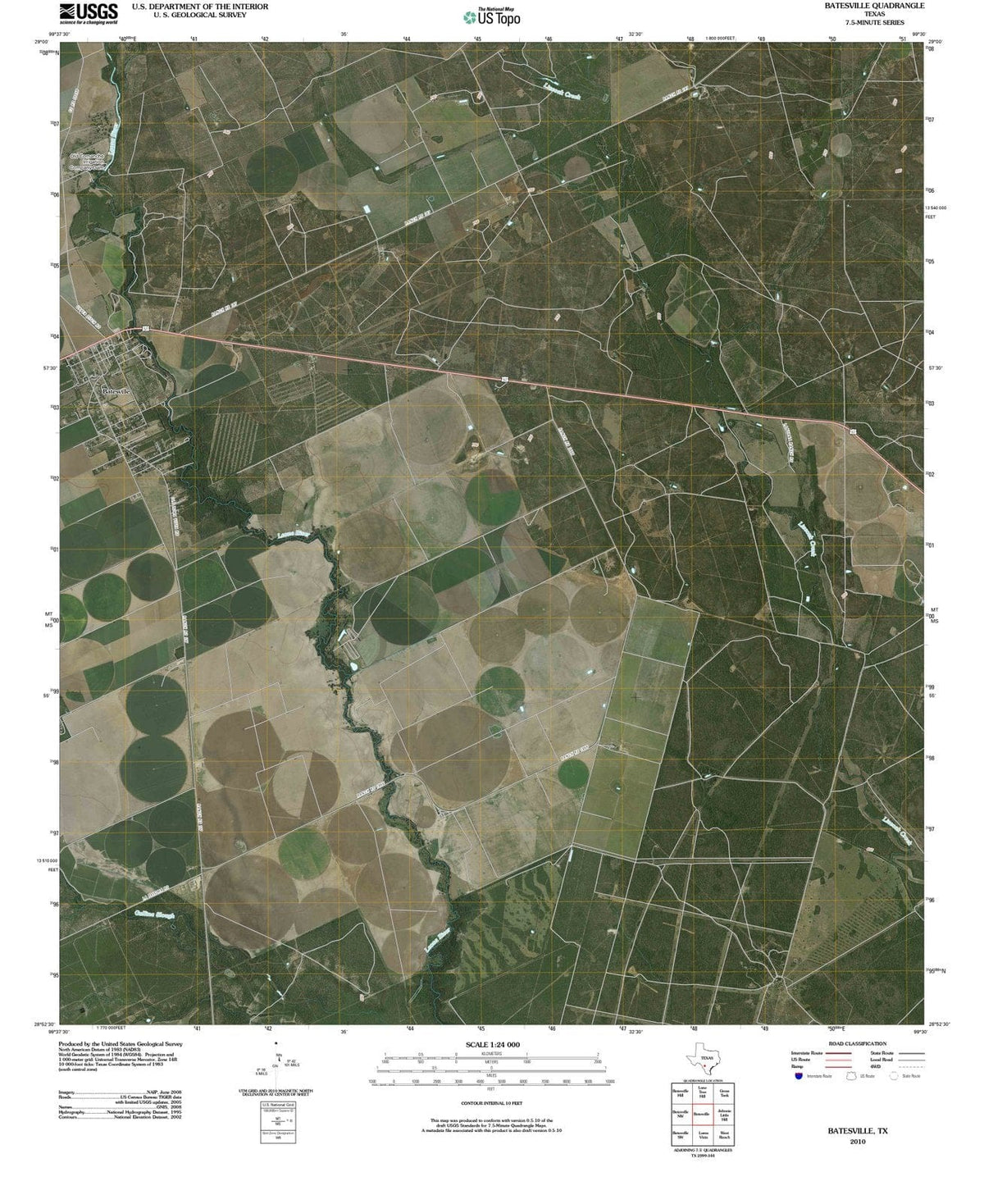 2010 Gatesville, TX - Texas - USGS Topographic Map v3