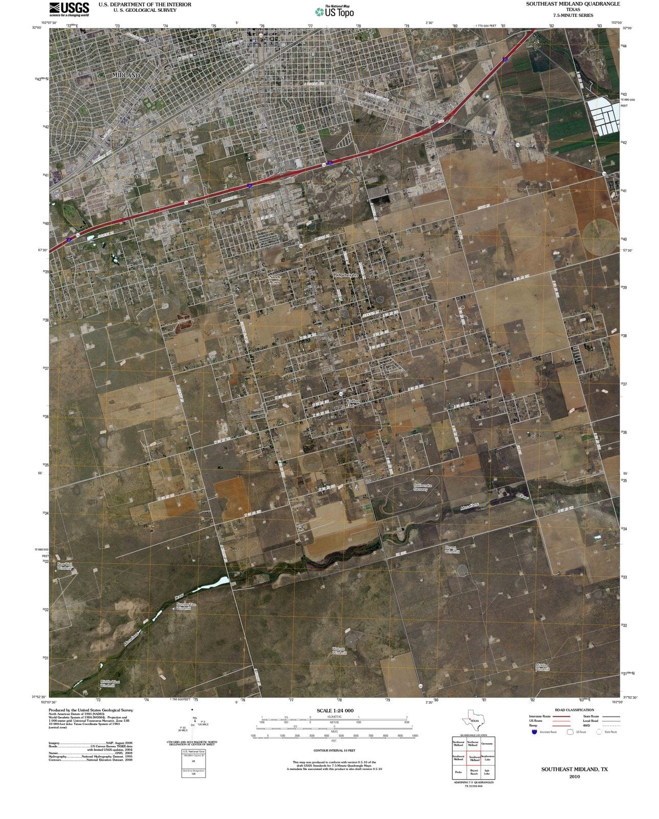 2010 Midland, TX - Texas - USGS Topographic Map v2
