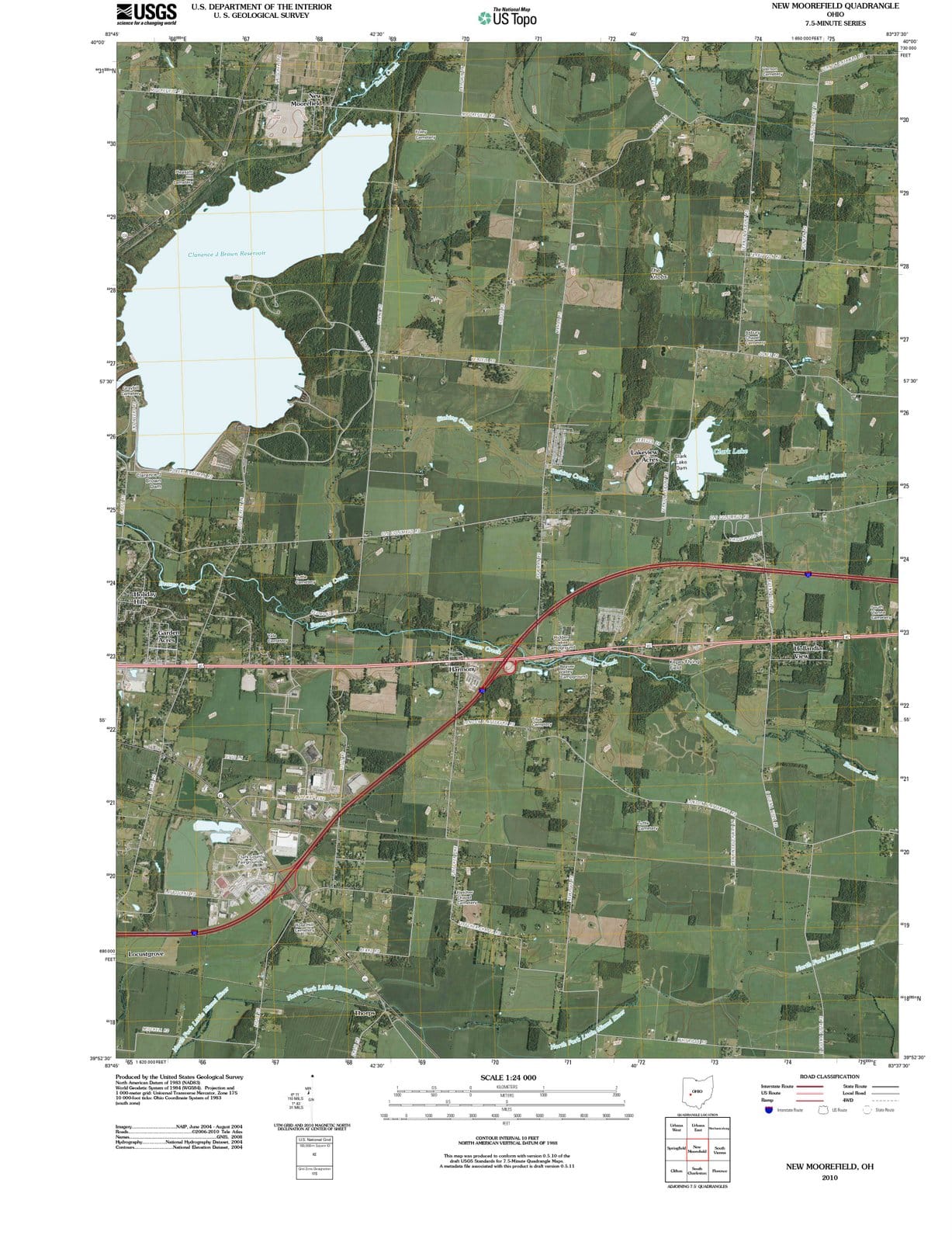 2010 Moorefield, OH - Ohio - USGS Topographic Map