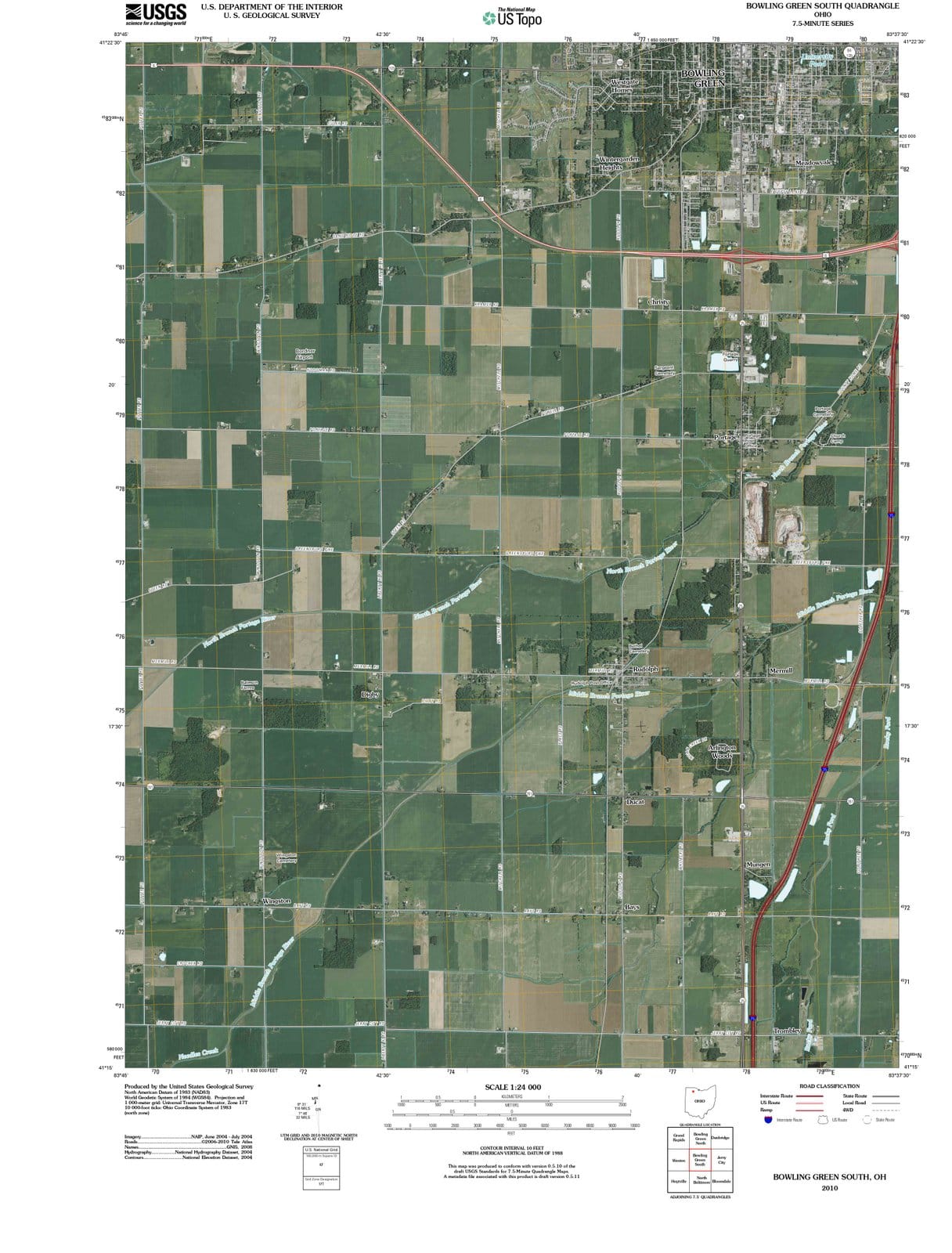 2010 Bowling Green, OH - Ohio - USGS Topographic Map v2