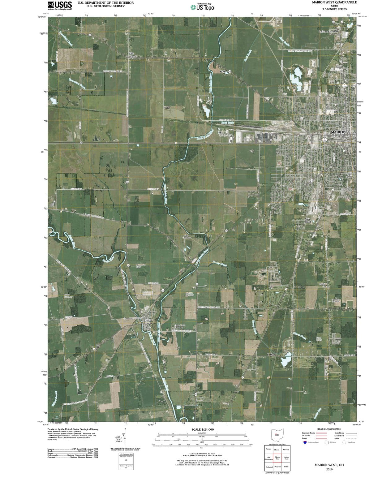 2010 Marion, OH - Ohio - USGS Topographic Map v2