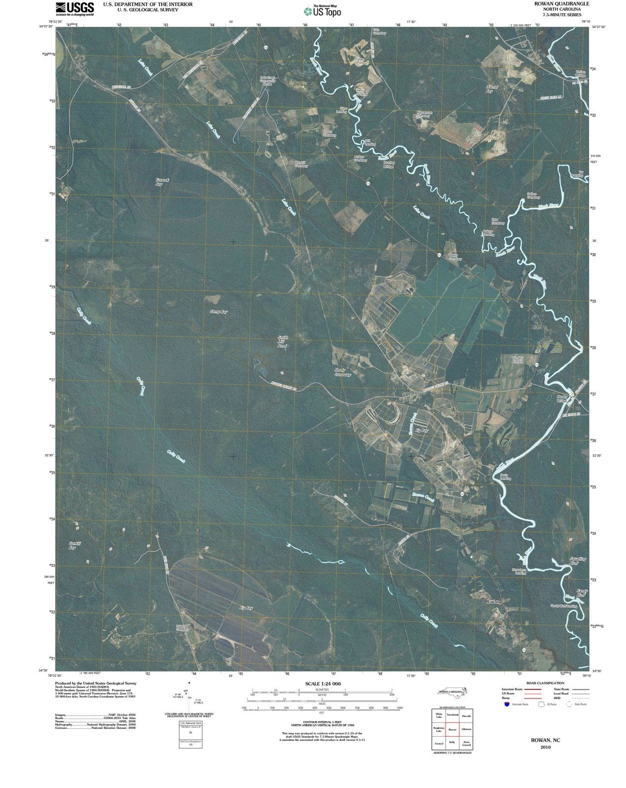 2010 Balance of Rowan County, NC - North Carolina - USGS Topographic Map