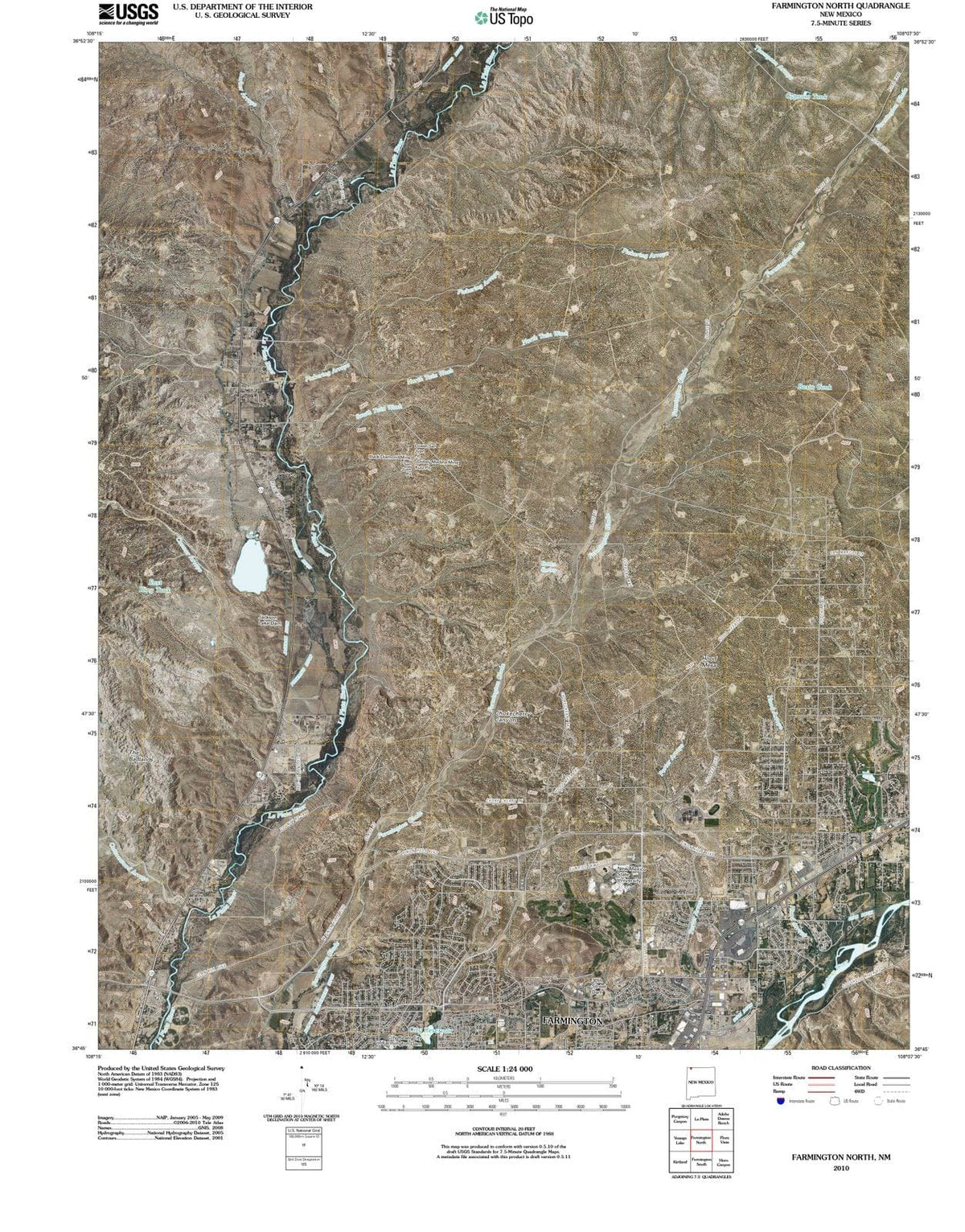 2010 Farmington, NM - New Mexico - USGS Topographic Map