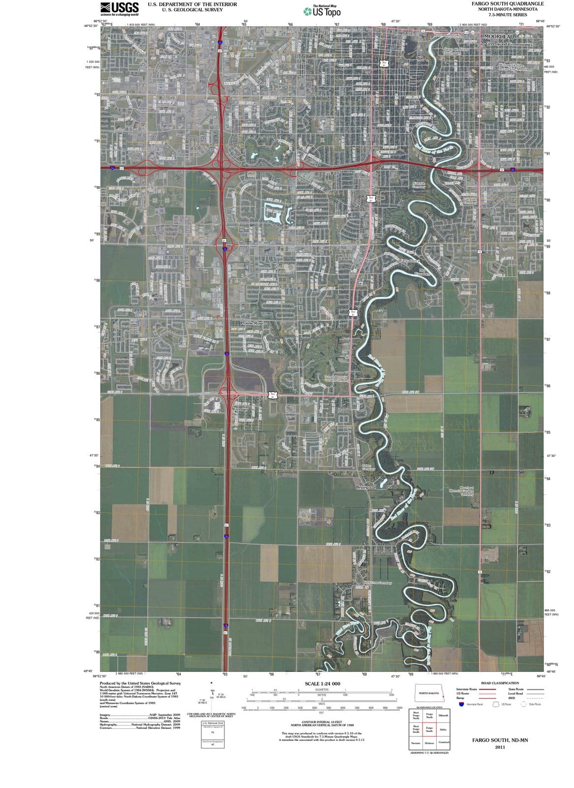 2011 Fargo, ND - North Dakota - USGS Topographic Map v2