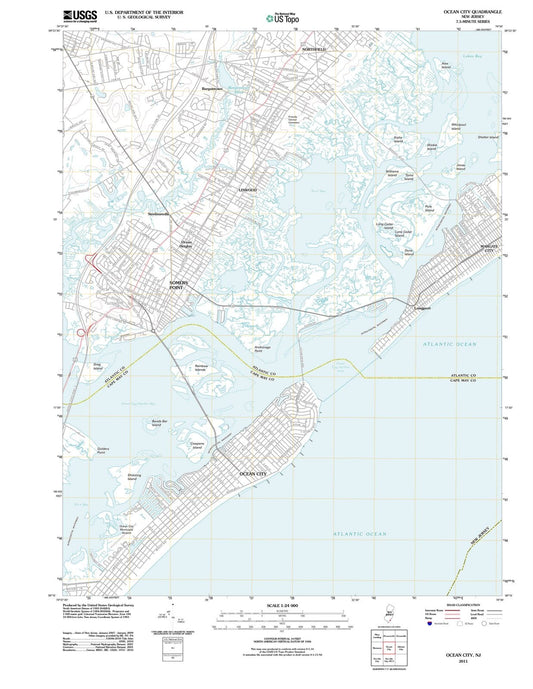 2011 Ocean, NJ - New Jersey - USGS Topographic Map