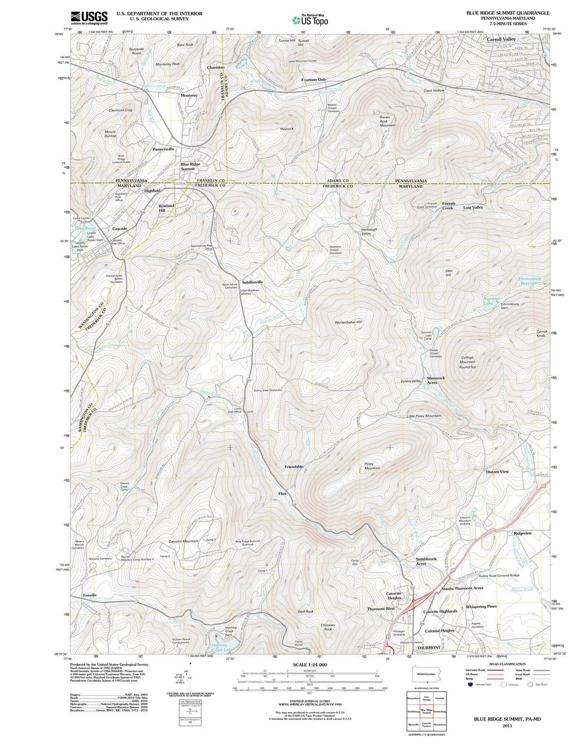 2011 Blue Ridge Summit, PA - Pennsylvania - USGS Topographic Map