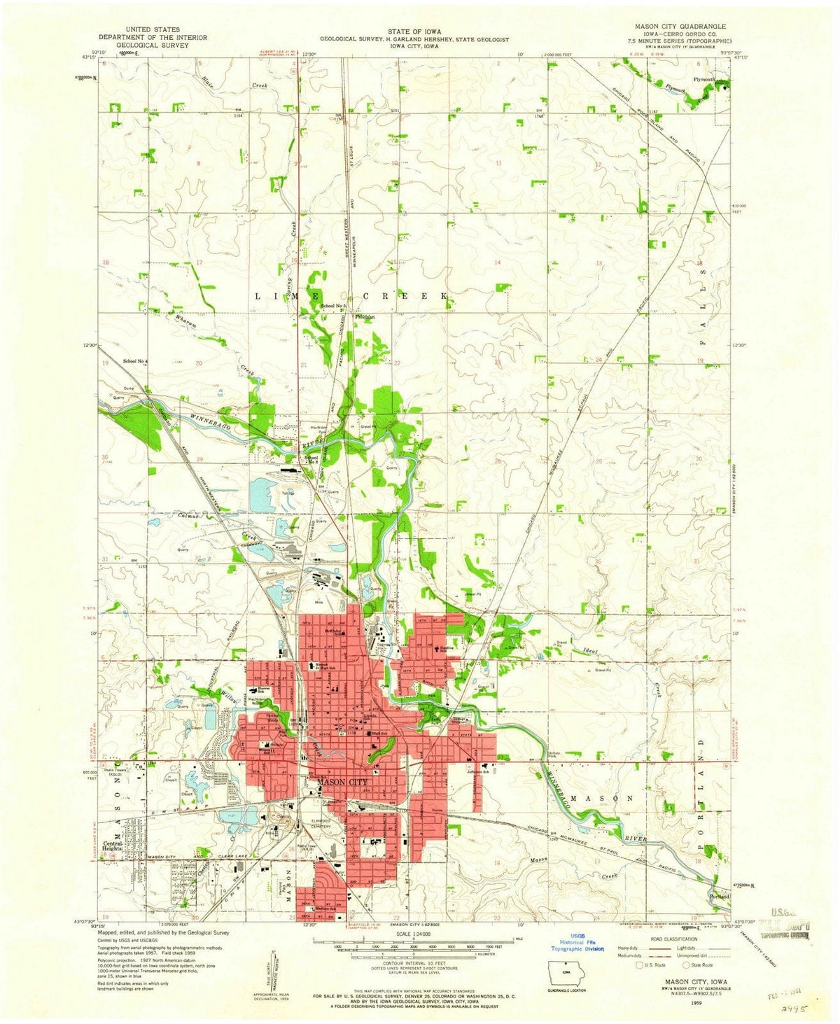 1959 Mason City, IA - Iowa - USGS Topographic Map v2