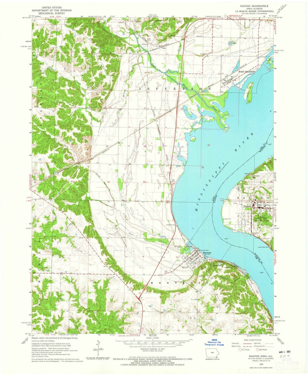 1964 Nauvoo, IL - Illinois - USGS Topographic Map