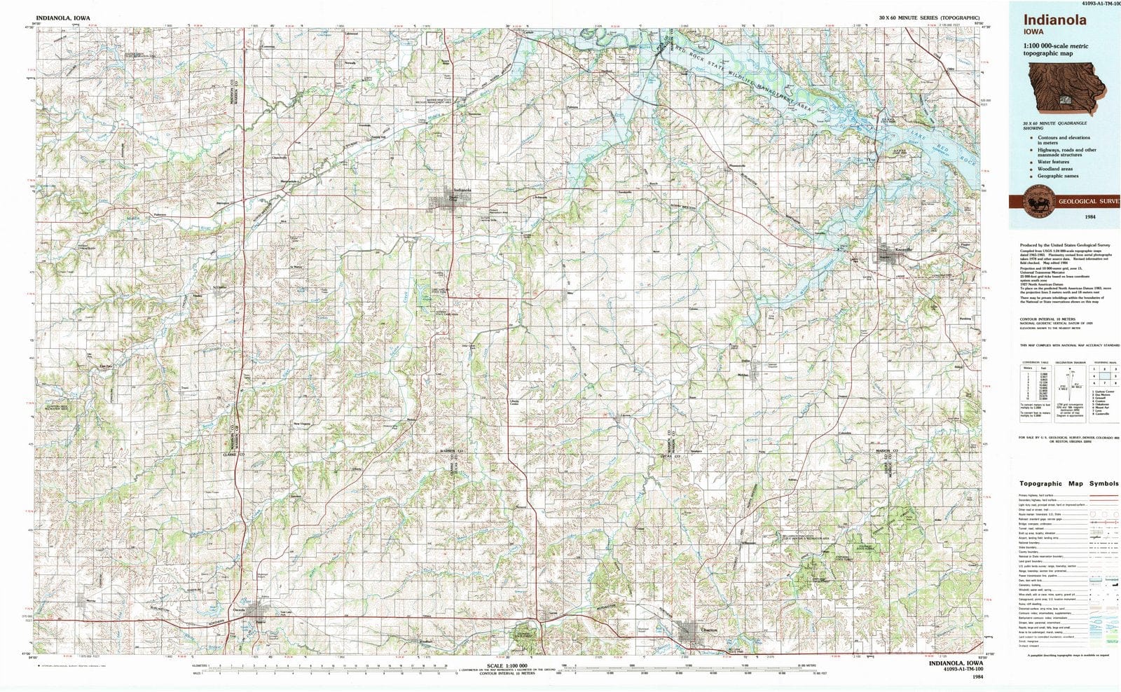 1984 Indianola, IA - Iowa - USGS Topographic Map