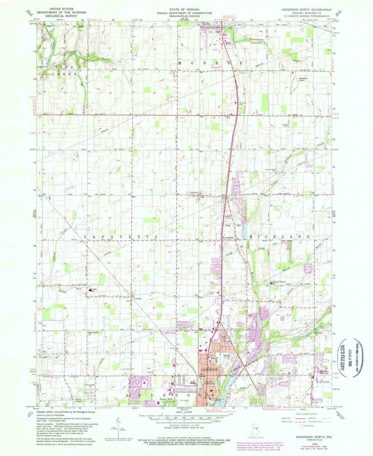 1960 Anderson North, in - Indiana - USGS Topographic Map