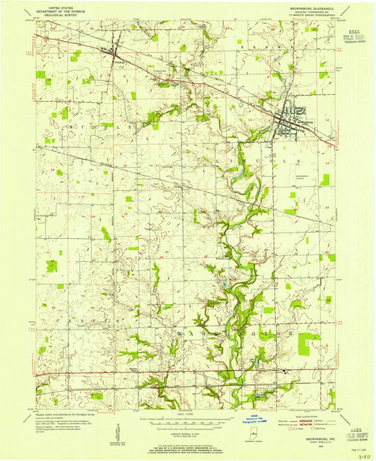 1953 Brownsburg, in - Indiana - USGS Topographic Map