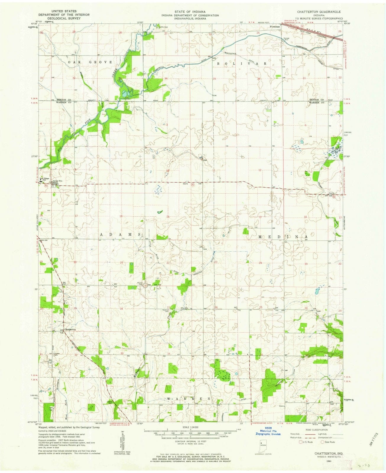 1961 Chesterton, in - Indiana - USGS Topographic Map