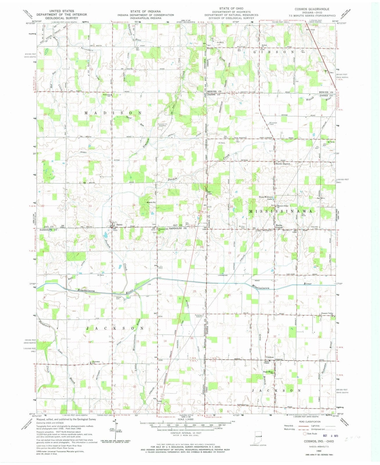 1960 Cosmos, OH - Ohio - USGS Topographic Map