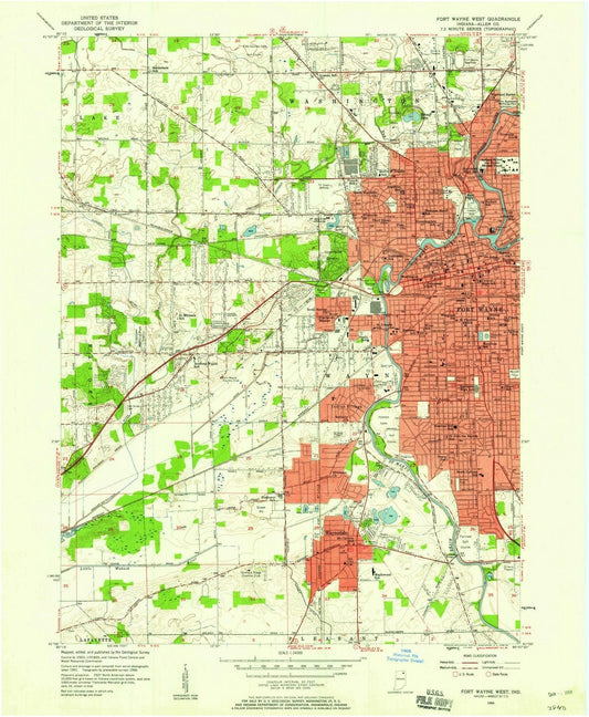 1956 Fort Wayne West, in - Indiana - USGS Topographic Map