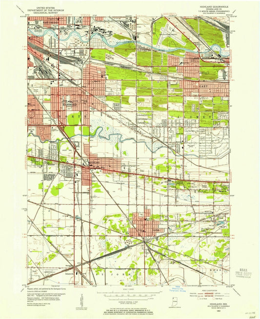 1953 Highland, in - Indiana - USGS Topographic Map