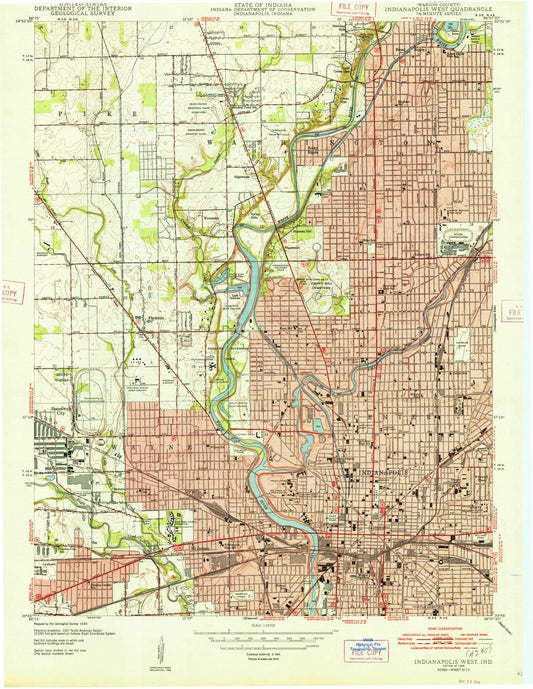 1948 Indianapolis West, in - Indiana - USGS Topographic Map
