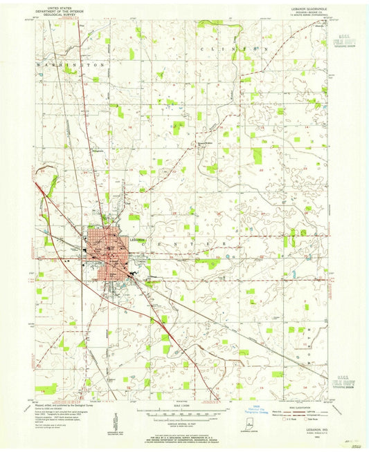1953 Lebanon, in - Indiana - USGS Topographic Map