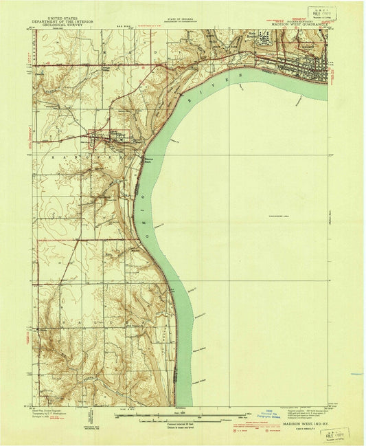 1939 Madison West, in - Indiana - USGS Topographic Map