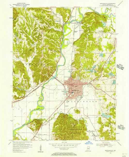 1955 Martinsville, in - Indiana - USGS Topographic Map