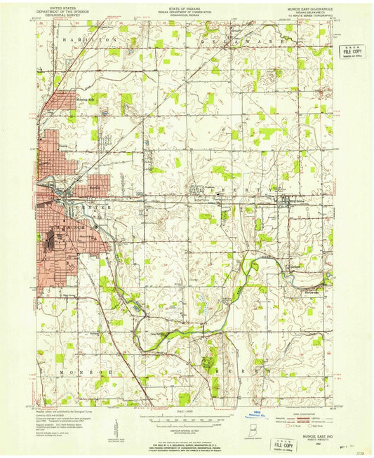 1952 Muncie East, in - Indiana - USGS Topographic Map