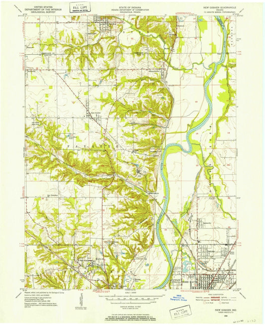 1950 New Goshen, in - Indiana - USGS Topographic Map