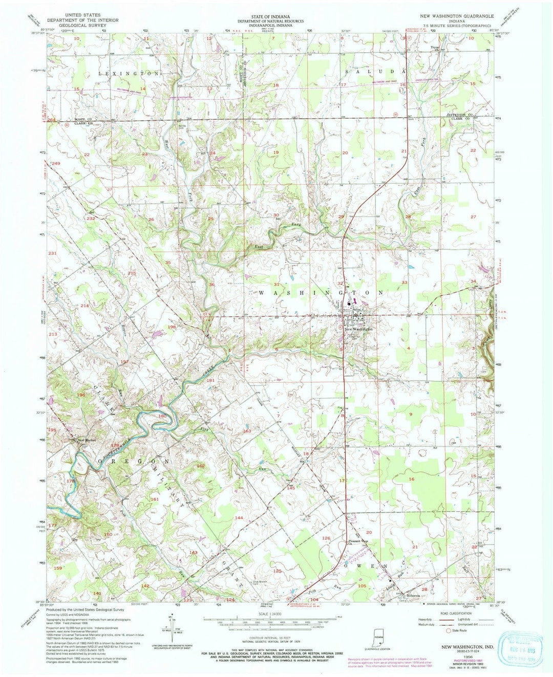 1956 New Washington, in - Indiana - USGS Topographic Map