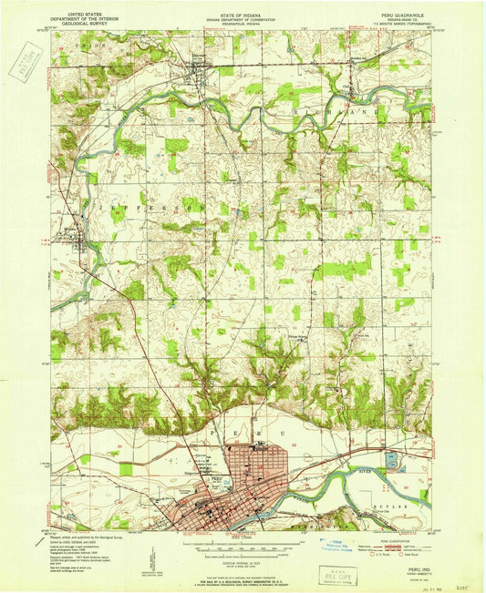 1951 Peru, in - Indiana - USGS Topographic Map