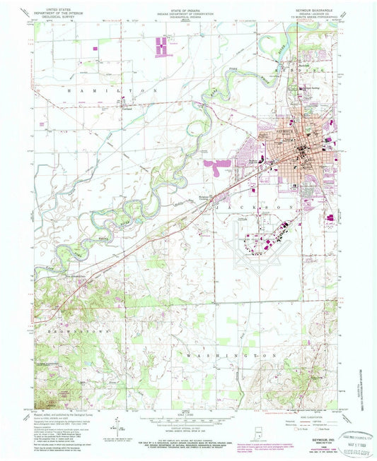 1958 Seymour, in - Indiana - USGS Topographic Map