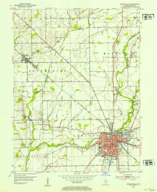 1953 Shelbyville, in - Indiana - USGS Topographic Map