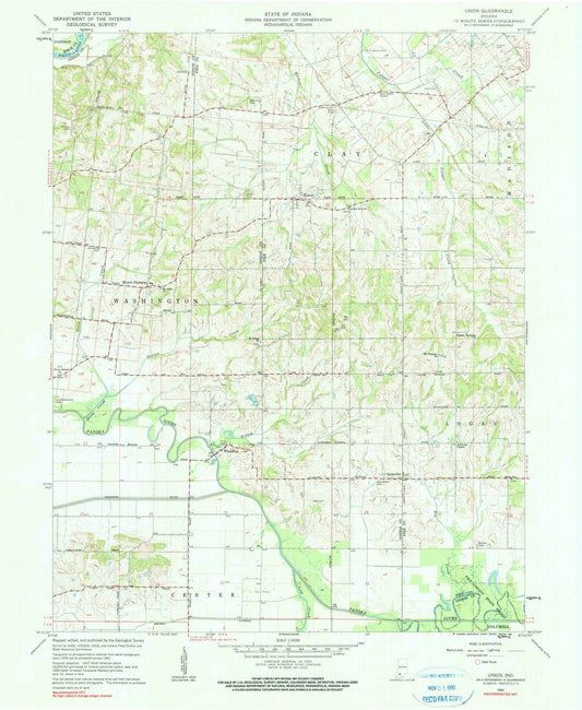 1961 Union, in - Indiana - USGS Topographic Map